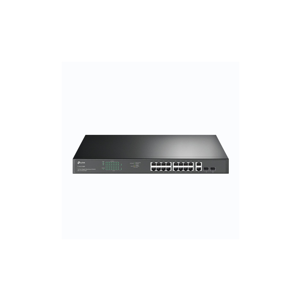 TP-LINK TL-SG1218MP 18-PORT UNMANAGED GIGABIT RACKMOUNT SWITCH, POE+(16), SFP(2),250W, METAL CASE, 5YR - Image 1