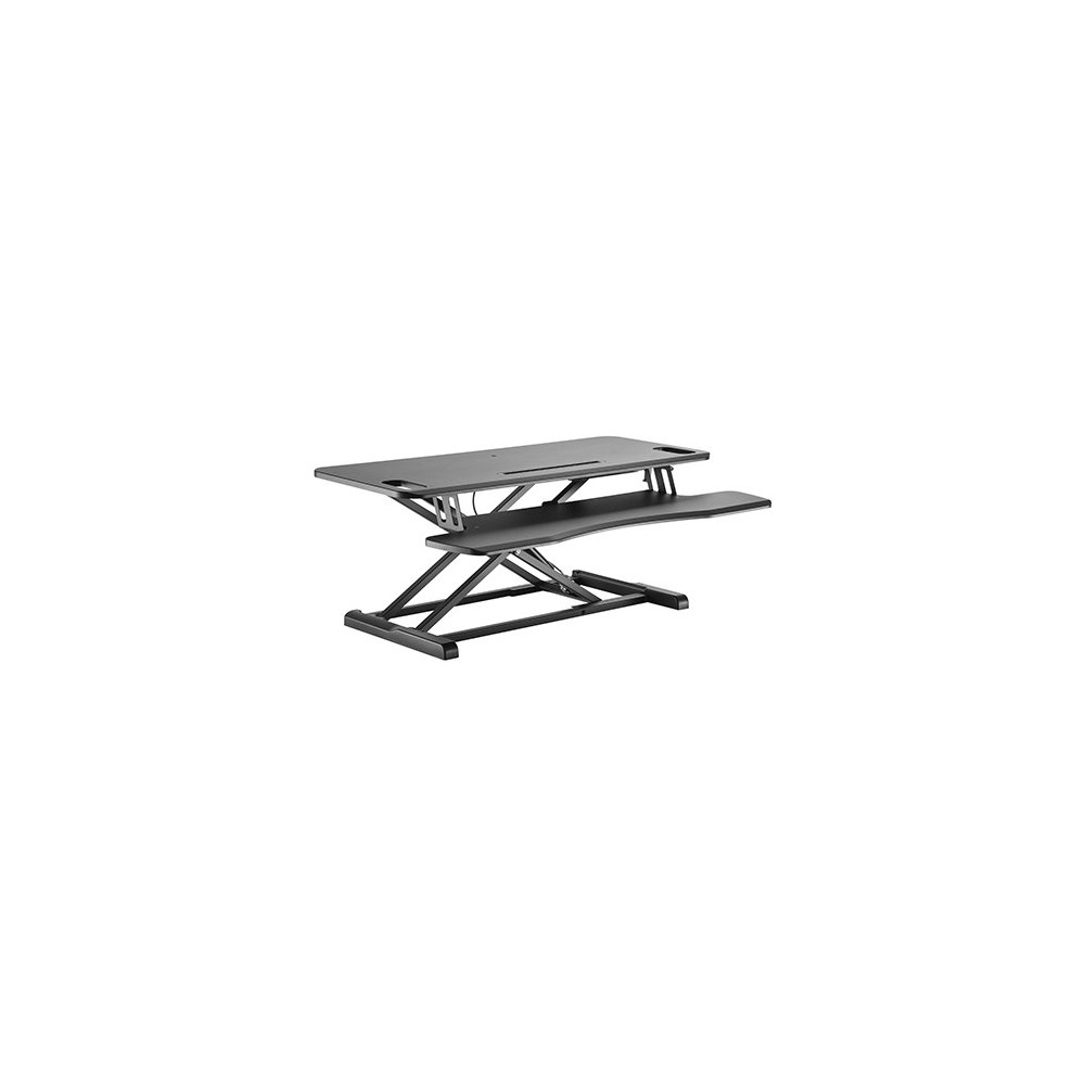 Brateck DWS28-02N Gas Spring Sit Stand Desk Converter (950x615x110~505mm)with Keyboard Tray Deck(Standard MDF Board Surface - Image 1