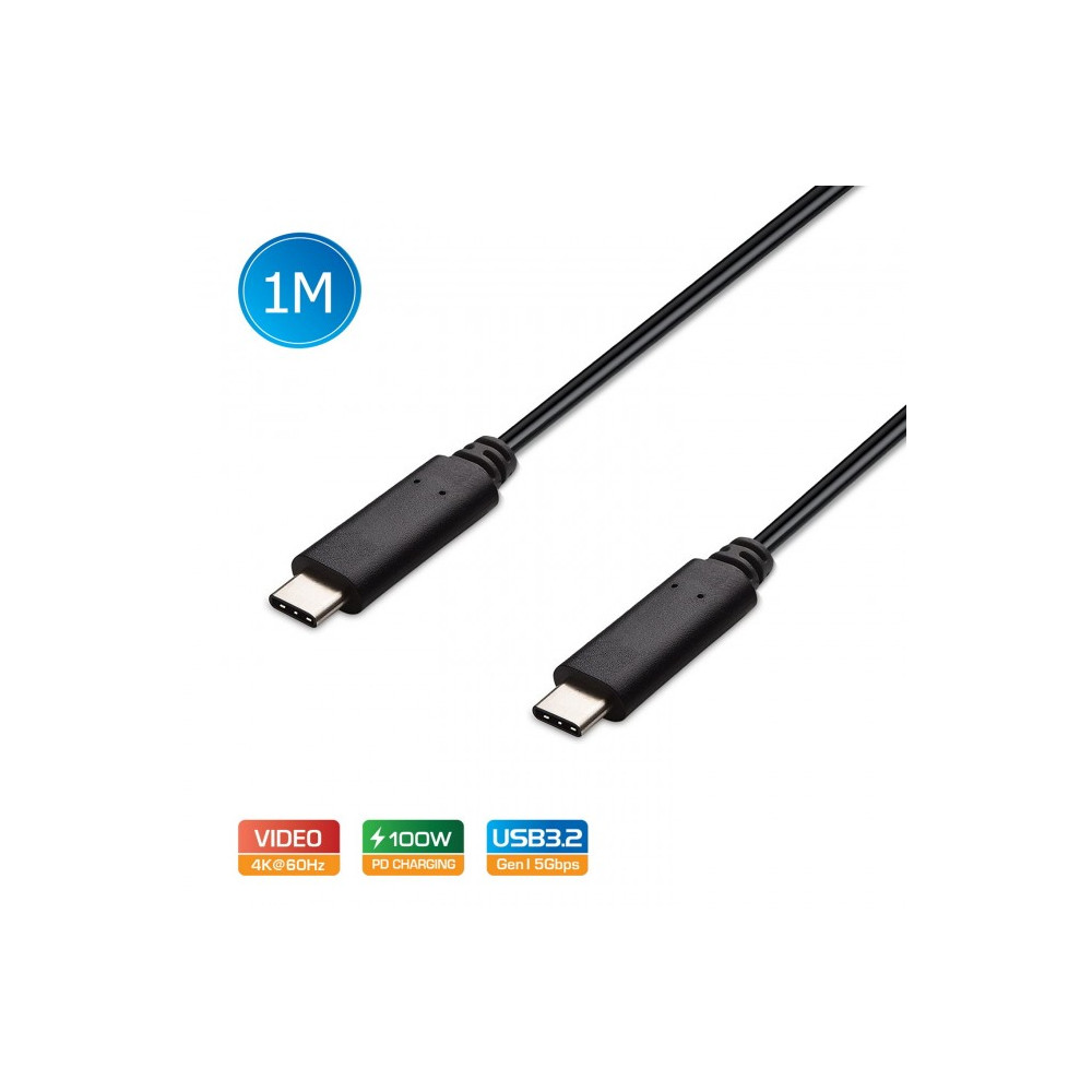 Simplecom CA512 USB-C to USB-C Cable USB 3.2 Gen2 10Gbps 5A 100W PD 4K@60Hz 1M - Image 1