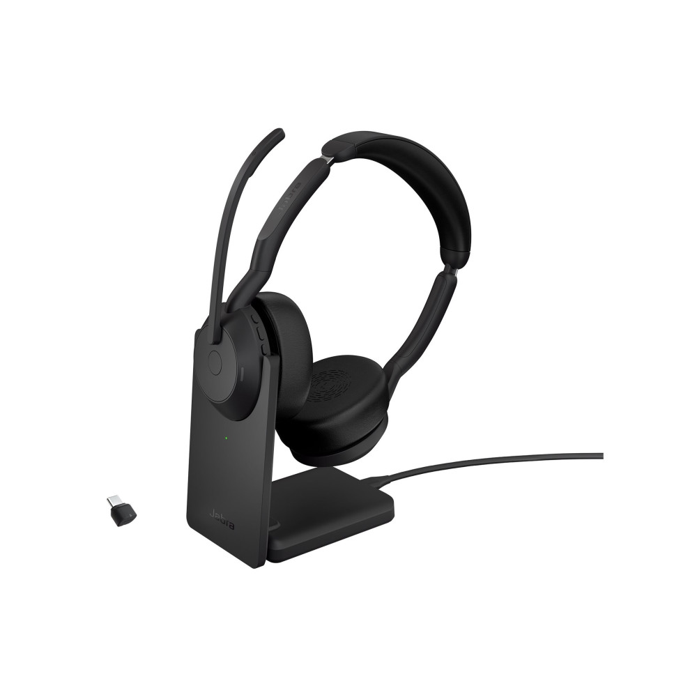Jabra 25599-989-889 WIRELESS EVOLVE2 55 UC STEREO BLUETOOTH ANC HEADSET W/CHARGING STAND+LINK390C,USB-C