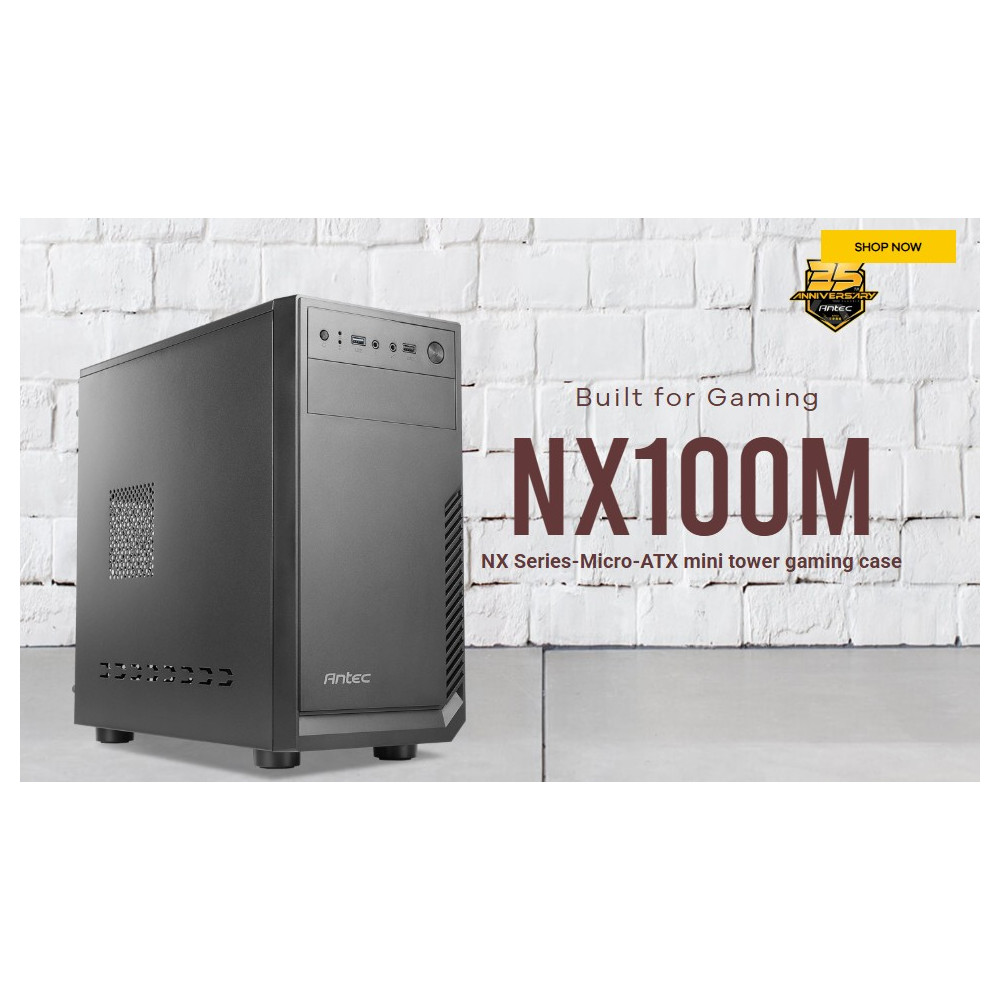Antec NX100MVPA45 NX100M mATX Business Office Case + True 450w Continuos PSU. 1x 5.25' ODD, USB3.0 x 1,USB2.0 x 1. 1x 80mm Fan. 8PIN EPS, 2x PCIE. TAC 2.0. - Image 1