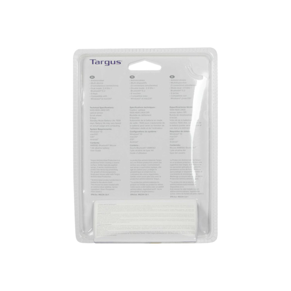Targus AMB582GL MIDSIZE COMFORT MULTI-DEVICE ANTIMICROBIAL WIRELESS MOUSE - Image 4