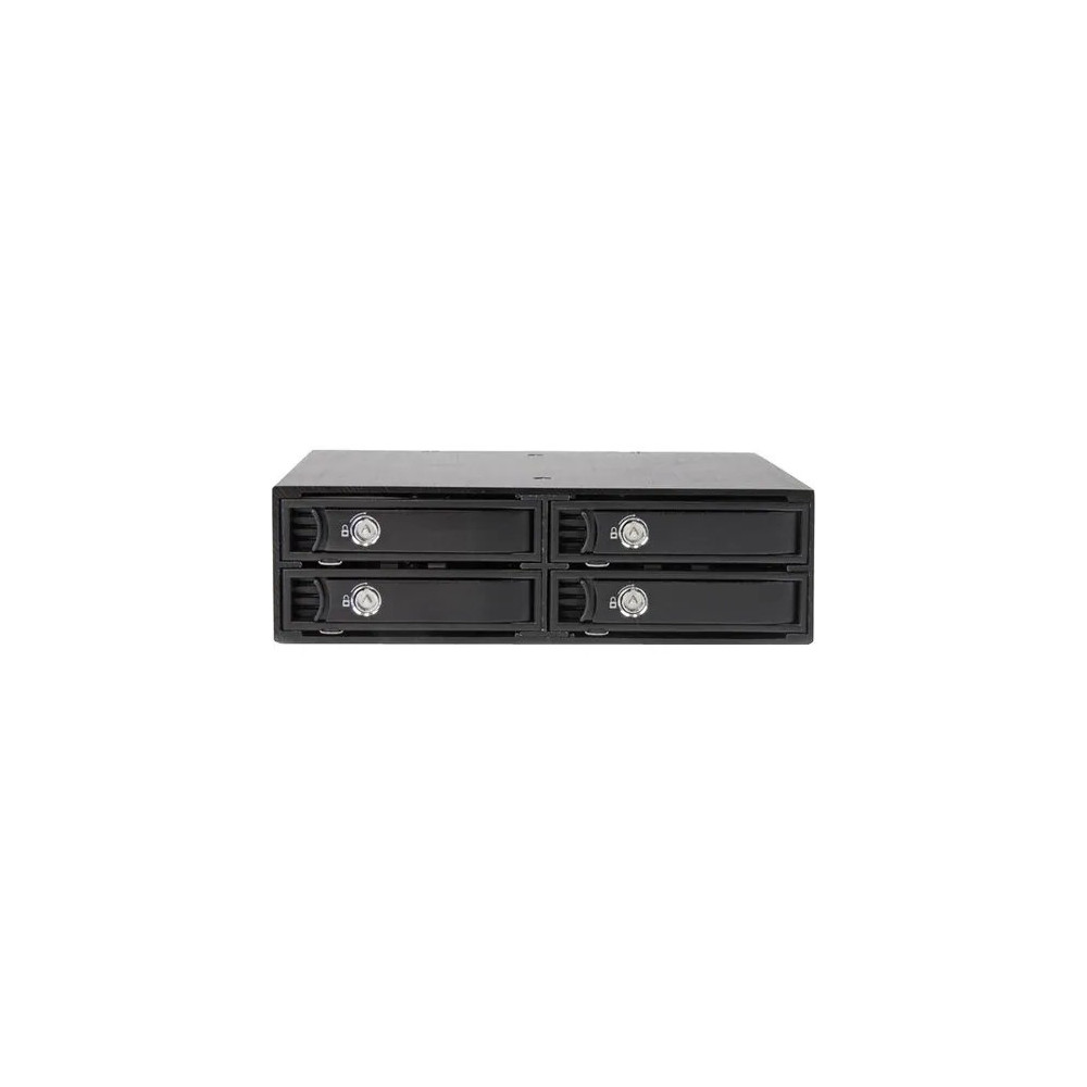 StarTech SATSASBP425 Drive Enclosure for 5.25" SATA/600, Serial Attached SCSI (SAS) - Serial ATA/600 Host Interface Internal - Black - 4 x HDD Supported - 4 x SSD Supported - 4 x Total Bay - 4 x 2.5" Bay - Aluminium - Image 2