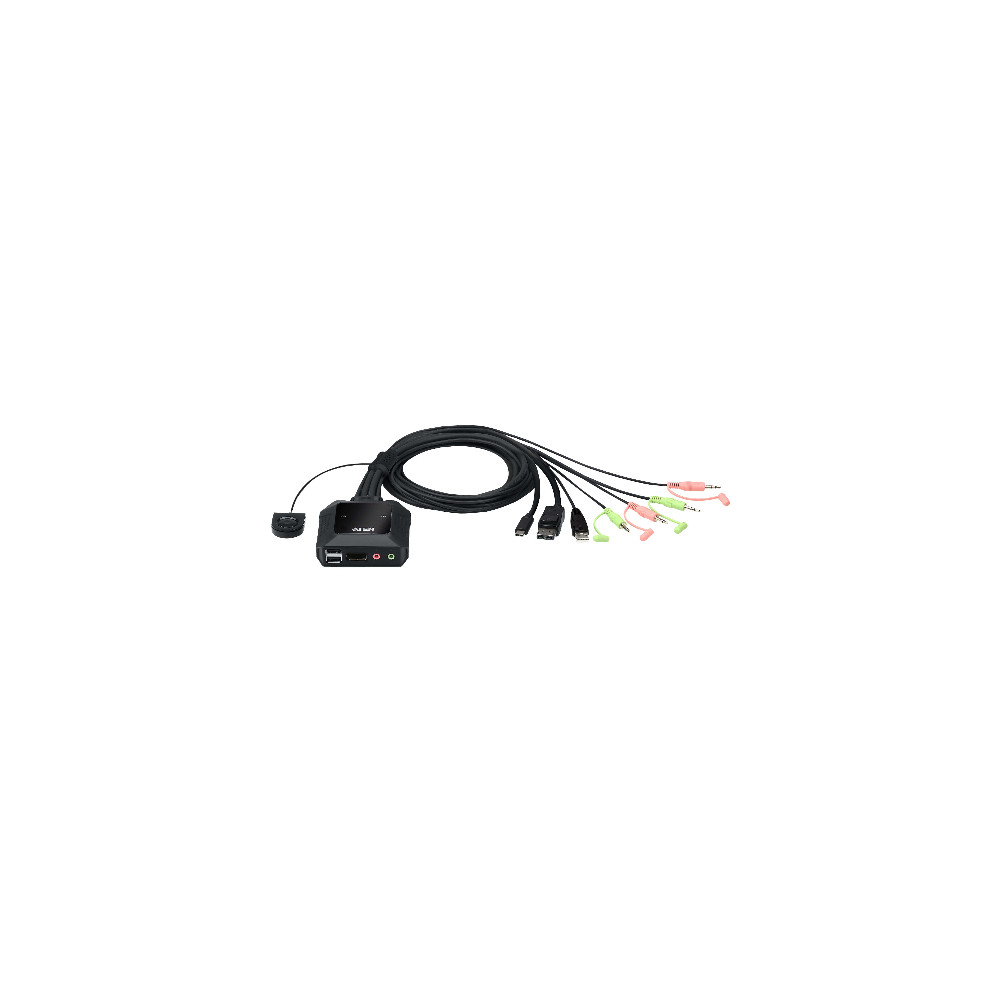 Aten CS52DP-AT 2-Port USB-C DisplayPort Hybrid Cable KVM Switch - Image 1
