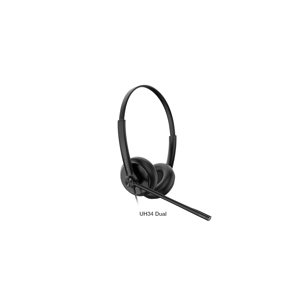Yealink UH34-D-MS UH34 Dual Teams USB Headset, Lightweight, All Day Wearing Comfort, Ear Wideband Noise Cancelling Microphone, Leather Ear Cushions, USB-A - Image 1