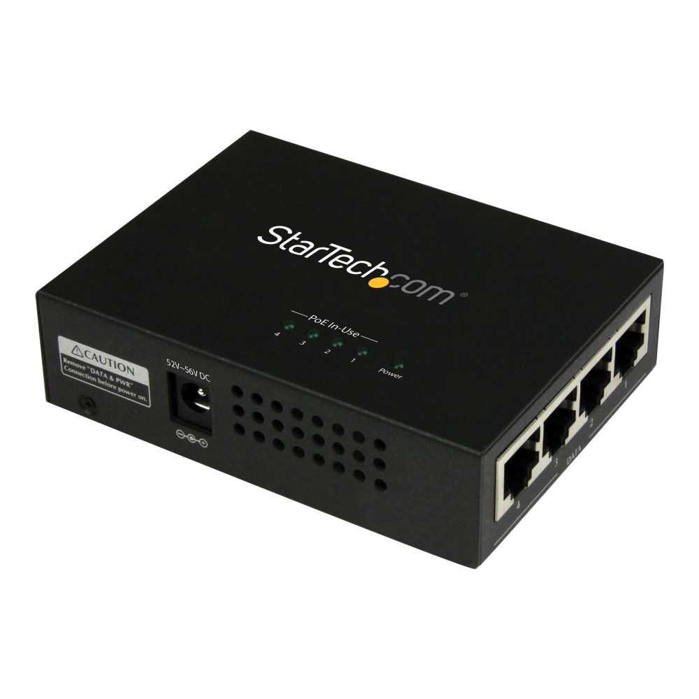 StarTech POEINJ4G 4 PORT GIGABIT MIDSPAN POE+ INJECTOR, 2YR - Image 2