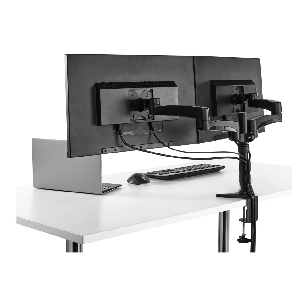 StarTech ARMDUAL DUAL MONITOR DESK MOUNT, UP TO 24", ARTICULATING, H/ADJ, VESA, 5YR - Image 3