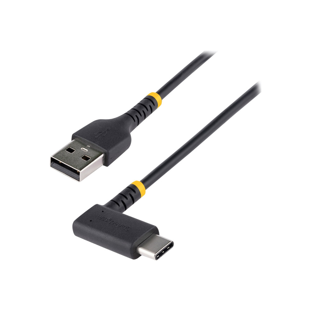 StarTech R2ACR-30C-USB-CABLE 1FT (30CM) USB-A TO USB-C FAST CHARGING CABLE, RUGGED, RIGHT-ANGLED, CHARGE & - Image 5