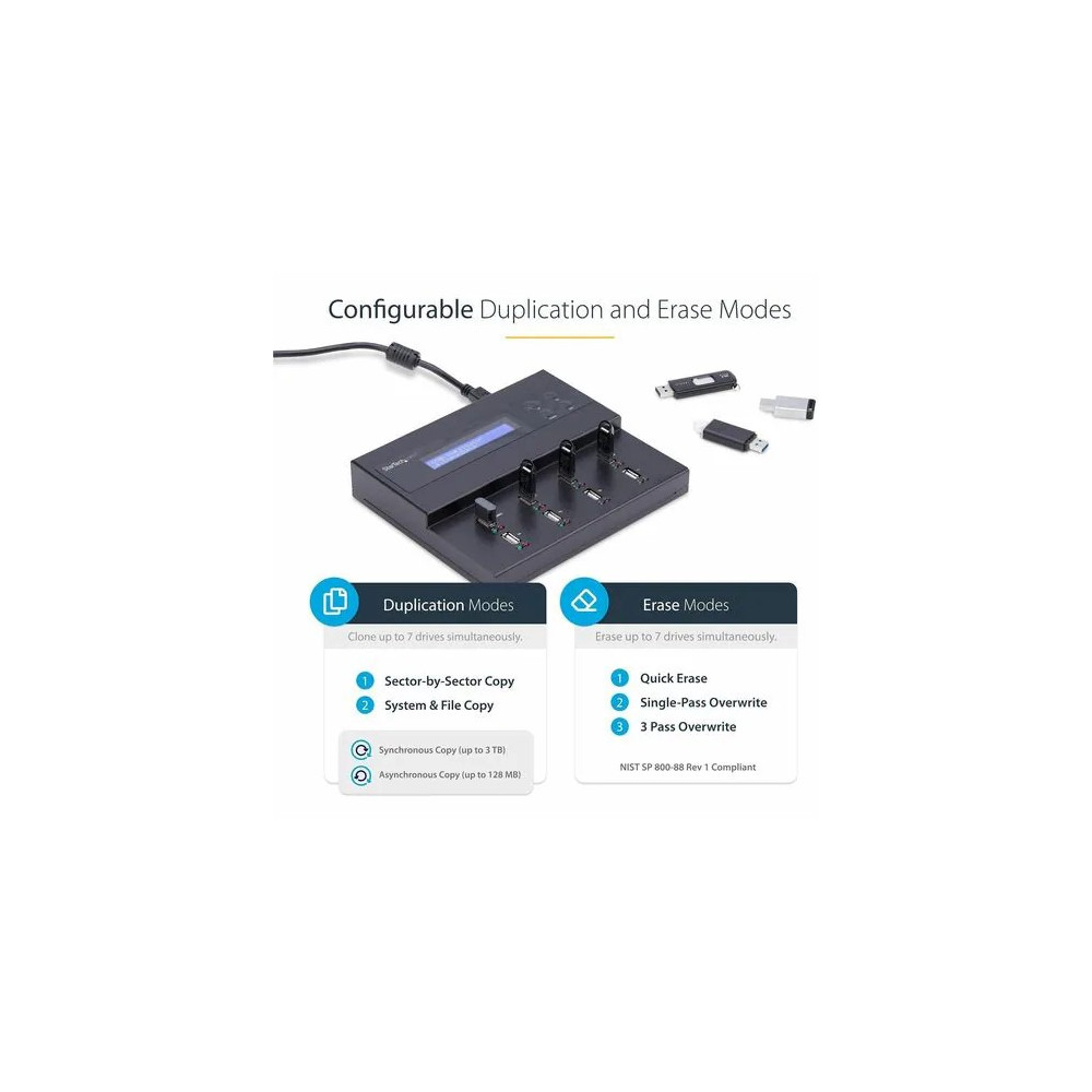 StarTech USBDUPE17 1:7 USB THUMB DRIVE DUPLICATOR AND ERASER FOR FLASH DRIVES, 2YR - Image 6