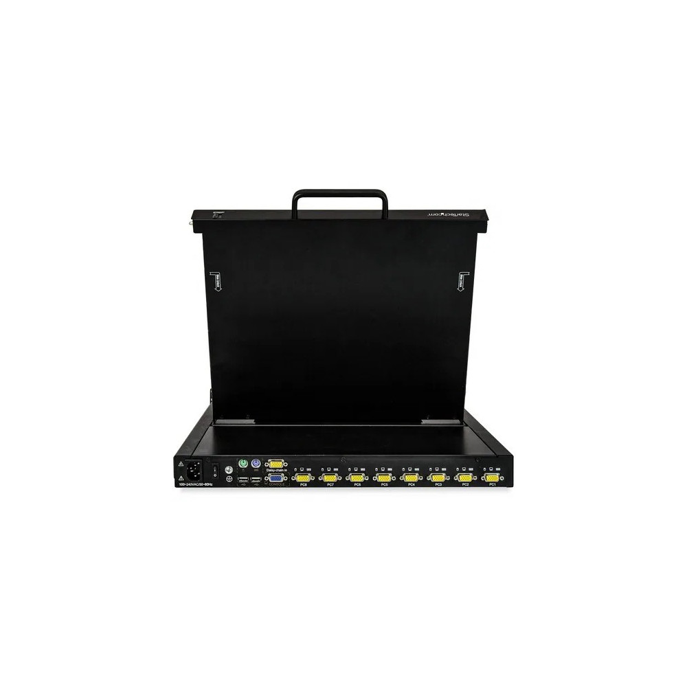 StarTech RKCONS1708K 8 Port Rackmount KVM Console w/ 1.8m Cables - Integrated KVM Switch w/ 17" LCD Monitor - Fully Featured 1U LCD KVM Drawer- OSD KVM - Durable 50,000 MTBF - USB + VGA Support - Image 3