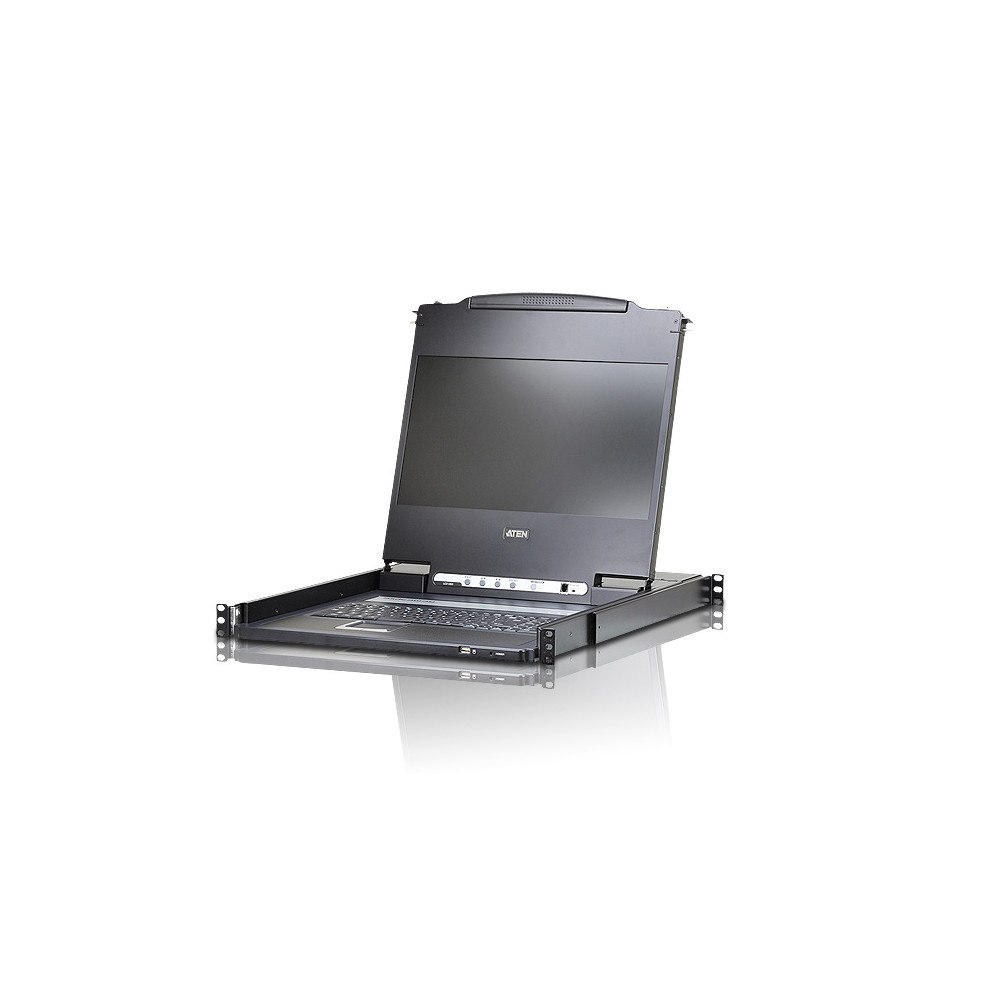 Aten CL6700MW-ATA-AU Rackmount Single Rail LCD Console VGA,HDMI,DVI & VGA w/ 17.3' LCD Display, 1x Custom KVM Cable Included, 1920x1080@60hz Display, LED Illumination - Image 1