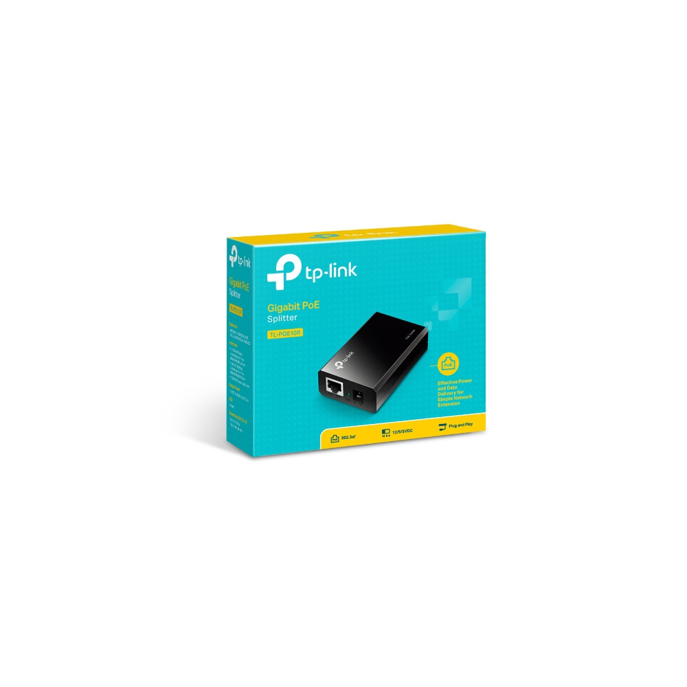TP-LINK POE10R Omada PoE Splitter 2xGbE Gigabit RJ45 Port Power Over Ethernet Adapter carry Power & Data over 100m Plug & Play - Image 1