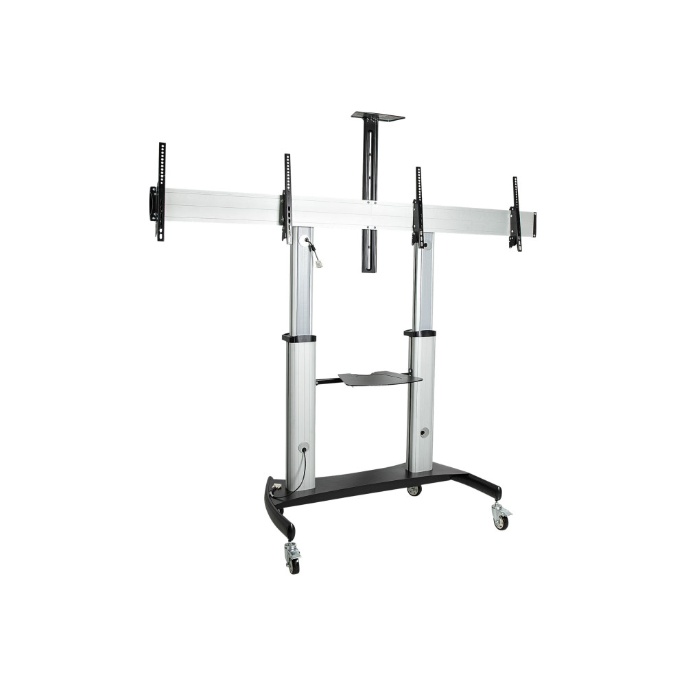 StarTech STNDMTVDUO DUAL TV CART FOR 37-60IN VESA TVS UP TO 110LB/50KG EACH - HEIGHT ADJUSTABLE TV MO - Image 2