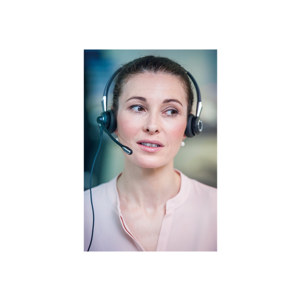 Jabra 2409-720-209 Biz 2400 II Duo QD - Mic. 72 UNC Corded Headset, Better Conversation, Better Sound, HD Voice, Coise-Cancelling, Over The Head Duo Wearing Style