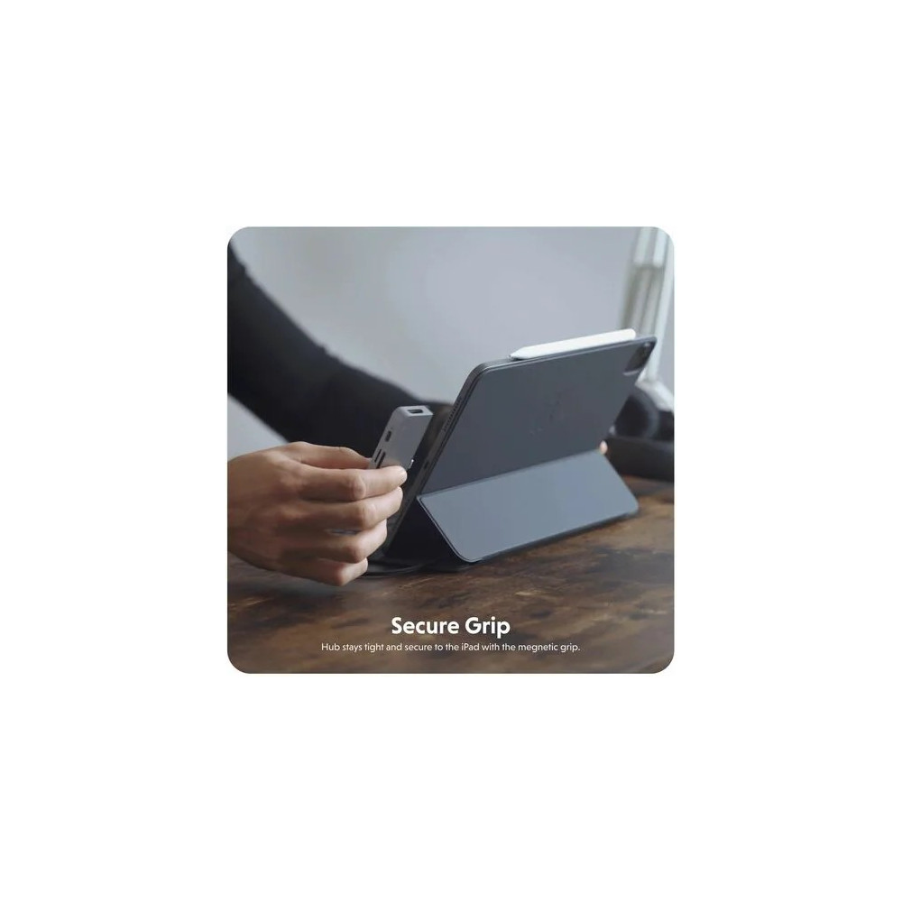 Targus HD449 HyperDrive 6 Port(s) USB Type C Docking Station for iPad, Monitor, Headphone - Memory Card Reader - SD - 60 W Power Supply - Silver - 4K @ 60Hz - 3840 x 2160 - 2 x USB Ports - 1 x USB Type-A Ports - USB Type-A - 1 x USB Type-C Ports - Image 9