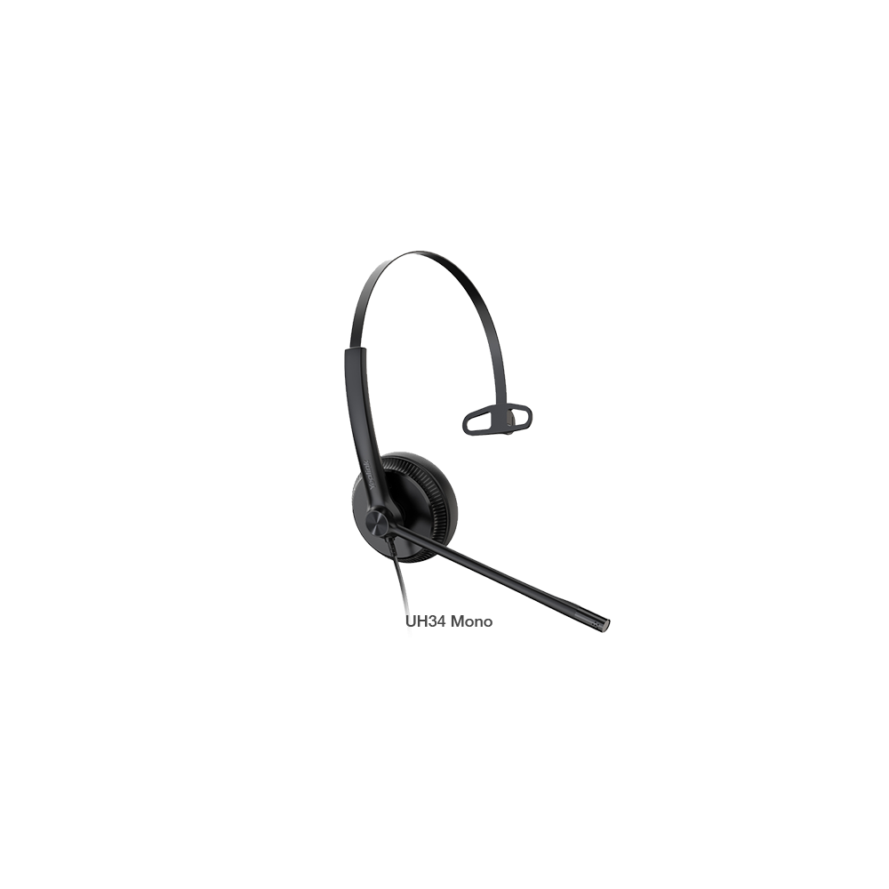 Yealink UH34-M-MS UH34 Mono Teams USB Headset, Lightweight, All Day Wearing Comfort, Ear Wideband Noise Cancelling Microphone, Leather Ear Cushions, USB-A - Image 1
