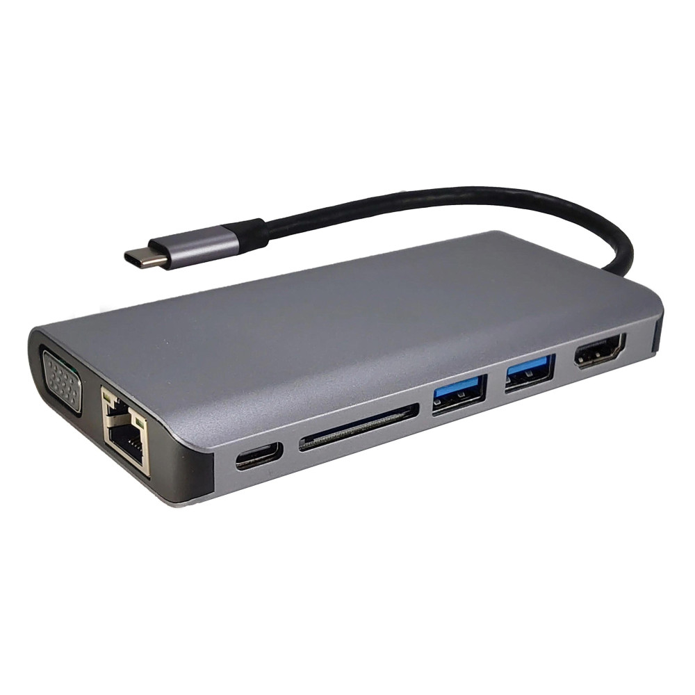 SHINTARO SH-AD-USBC-TDHUB 8-Port USB-C Travel Dock - Image 1