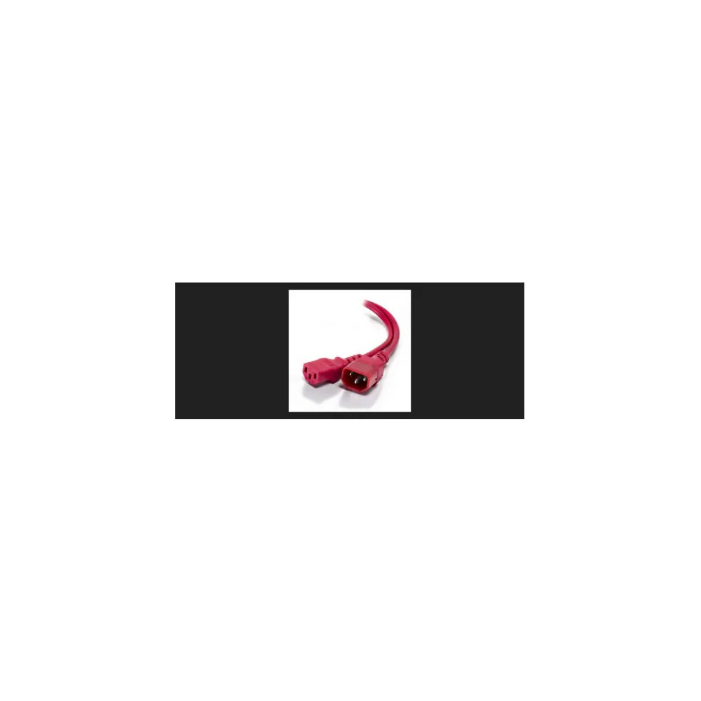 Alogic MF-C13C14-01-RD 1M IEC C13 TO IEC C14 COMPUTER POWER EXTENSION CORD MALE TO FEMALERED - Image 2