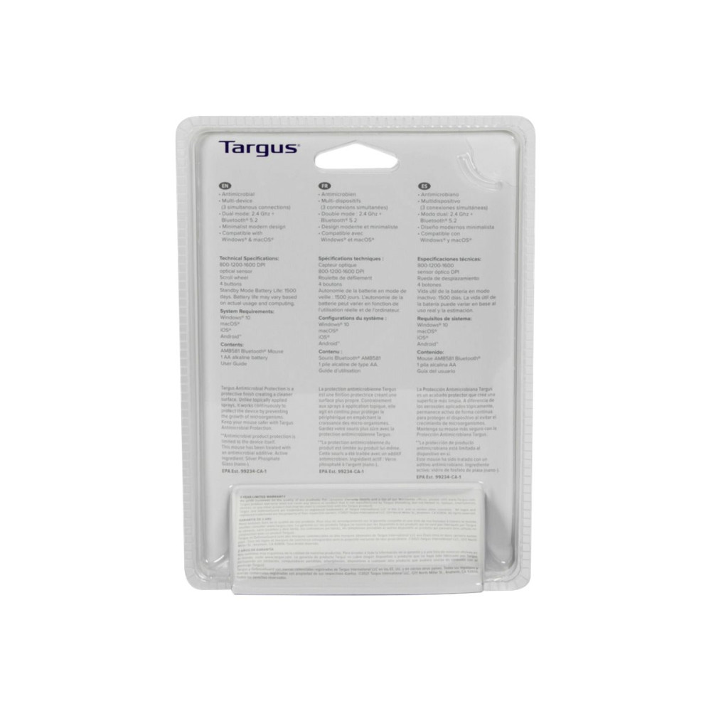 Targus AMB581GL COMPACT MULTI-DEVICE ANTIMICROBIAL WIRELESS MOUSE - Image 6