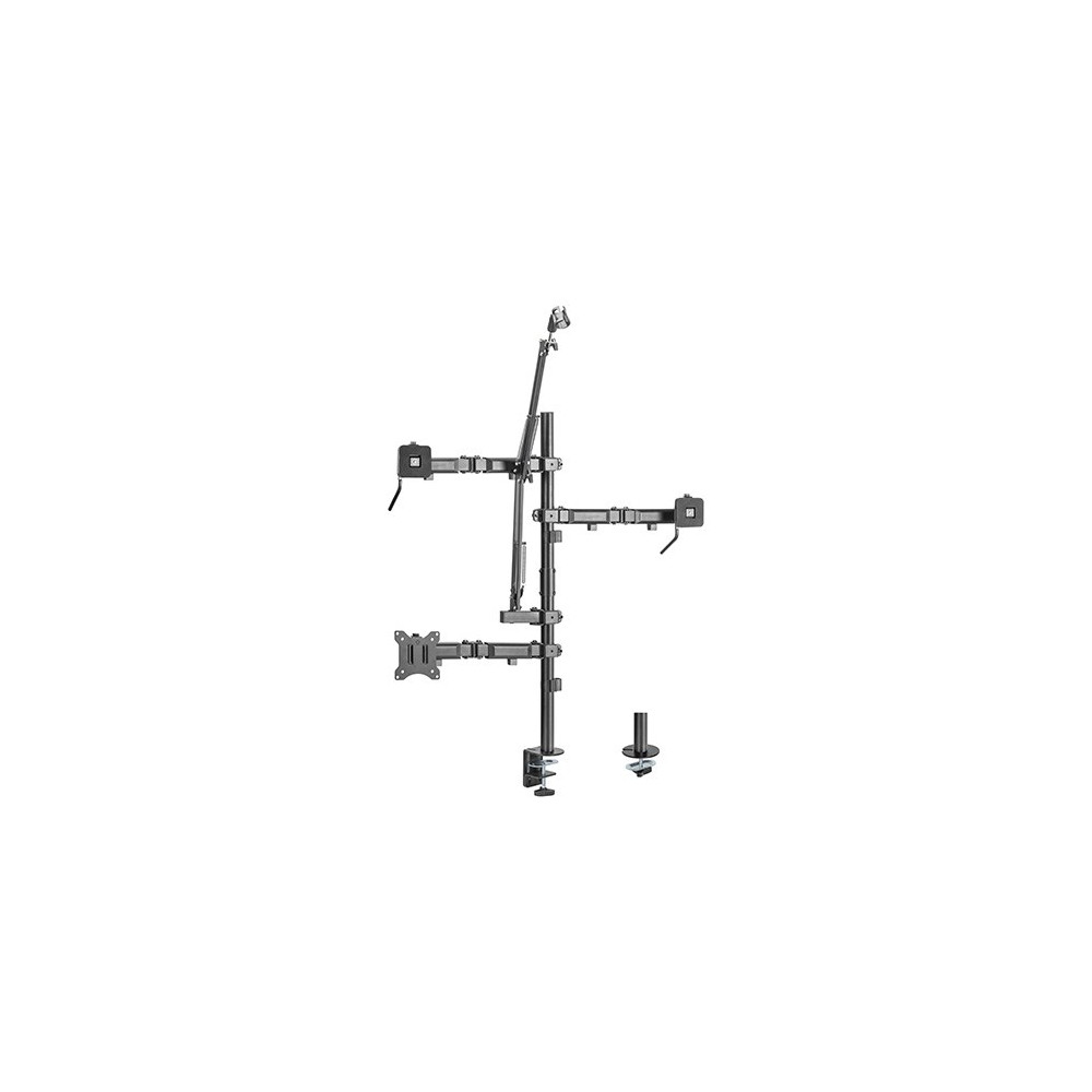 Brateck MDS10-1 Single-Monitor All-in-One Studio Setup Desktop Mount Fix 17'-32' Up to 9kg, Fit Curved Monitor, 897x120x1000mm - Image 1