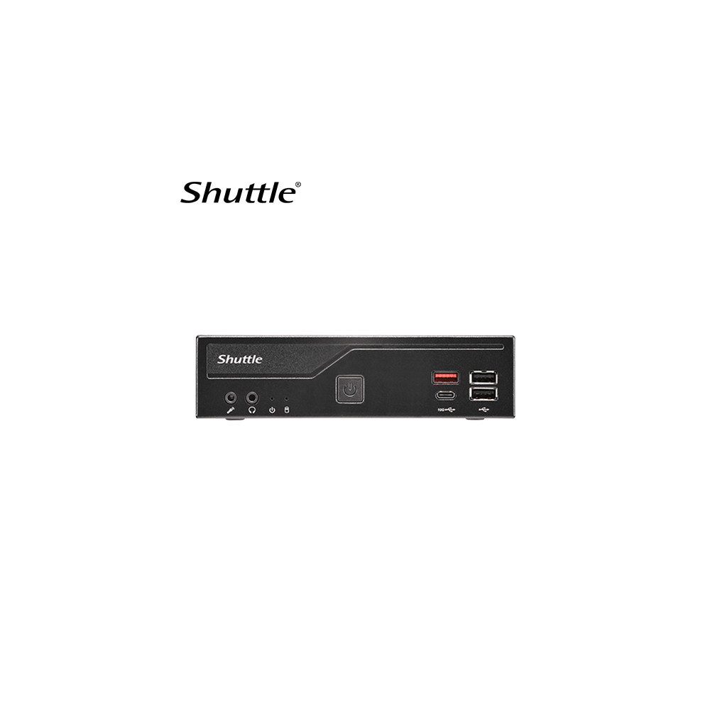 Shuttle DH810 Slim Mini PC 1.3L chassis - Intel Core™ Ultra 200 serie ,2 x DDR5 SODIMM slots,48GB, 2xLAN (1G & 2.5G), 2xRS232, HDMI, 2xDP, 120W, Vesa - Image 1