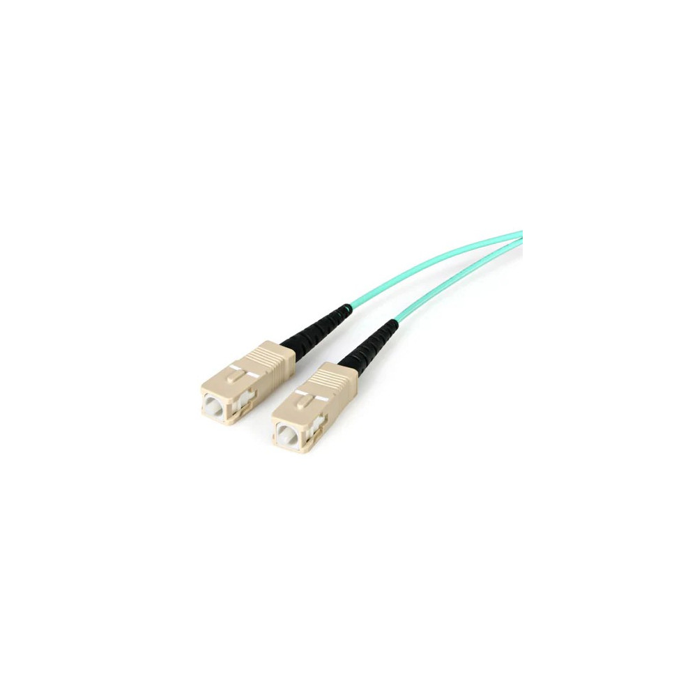 StarTech A50FBLCSC2 2m (6ft) LC/UPC to SC/UPC OM3 Multimode Fiber Optic Cable, Full Duplex 50/125 Zipcord, 100G, LSZH Fiber Jumper Cord - 2m (6.6ft) OM3 Multimode LC/SC-UPC Fiber Cable; 1/10/40/100 Gbps Full Duplex; 50/125um Core w/ Aramid Sheath; Bandwid