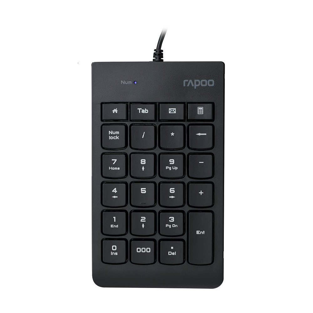 Rapoo K10 Wired Numeric NumberPad Keyboard - Spill Resistant Design, Laser Carved Keycap, Spill-Resistant Design, USB-A - Image 1