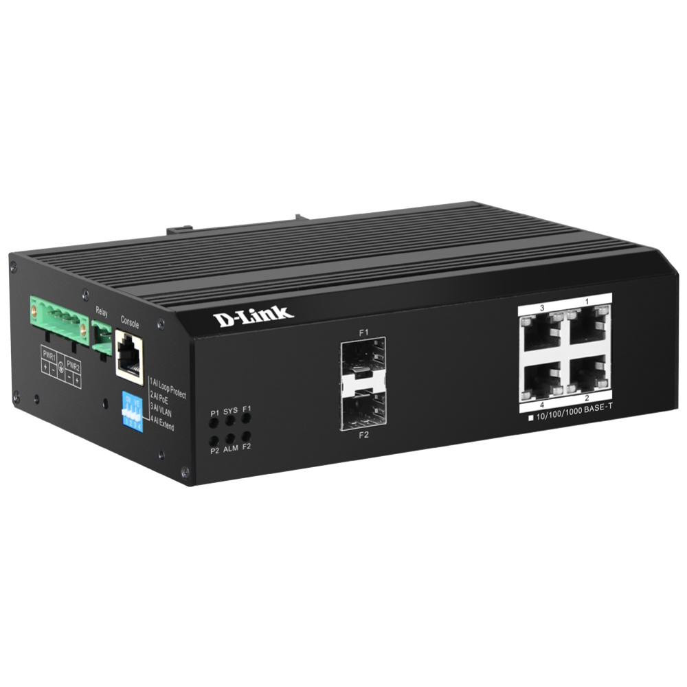 D-Link DIS-F200G-6PS-E 6-Port Smart Managed PoE+ Switch - Image 1