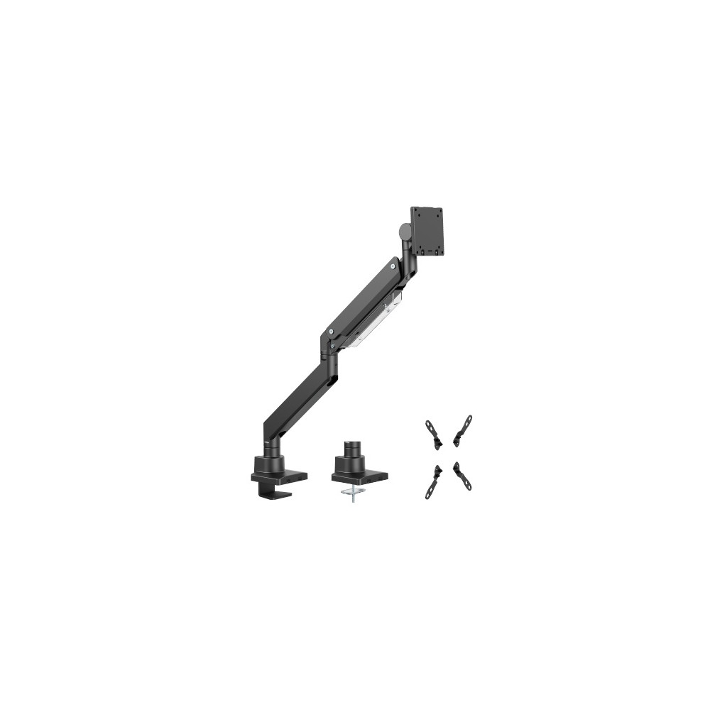 Brateck LDT80-C012 Super Heavy-Duty Gas Spring Monitor Arm For most 17'~57' Monitors, Fit Curved Monitor, Matte Black - Image 1