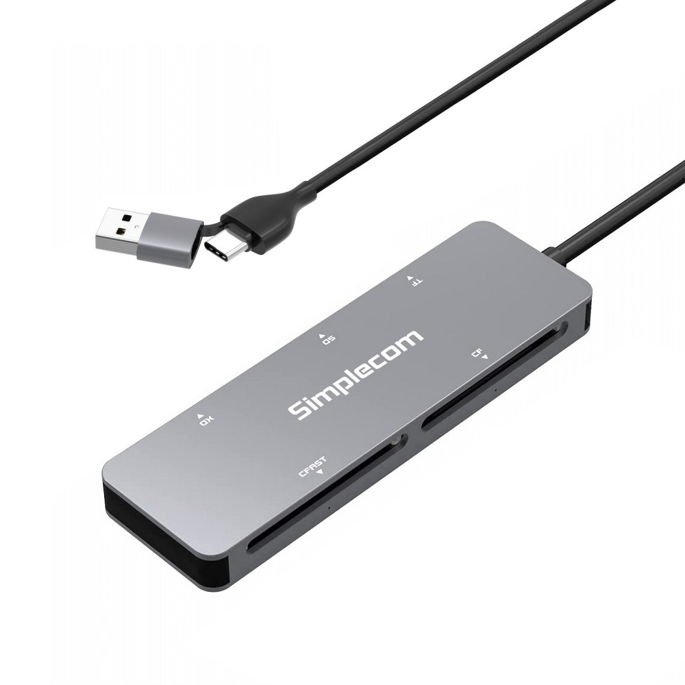 Simplecom CR407 5-Slot SuperSpeed USB 3.0 and USB-C to CFast/CF/XD/SD/MicroSD Card Reader - Image 1