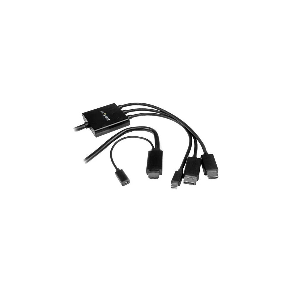 StarTech DPMDPHD2HD 2m 6 ft HDMI, DisplayPort or Mini DisplayPort to HDMI Converter Cable - HDMI, DP or Mini DP to HDMI Adapter - 1 x 20-pin DisplayPort Digital Audio/Video - Male, 1 x 20-pin Mini DisplayPort Digital Audio/Video - Male, 1 x 19-p - Image 1