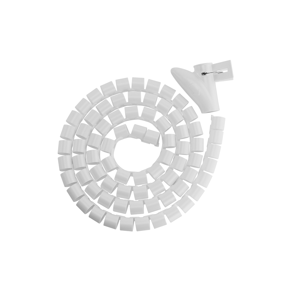 Brateck HC-25-W 25mm/1' Diameter Coiled Tube Cable Sleeve Material Polyethylene(PE) Dimensions 1000x25mm - White - Image 1