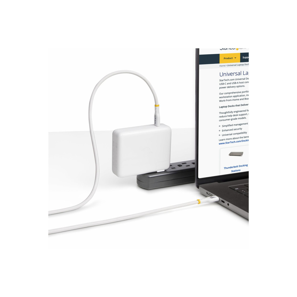 StarTech USB2EPR2MW 6.6FT (2M) USB-C CHARGING CABLE, CHARGE & SYNC, 240W (5A) PD EPR, USB 2.0 LAPTOP - Image 2