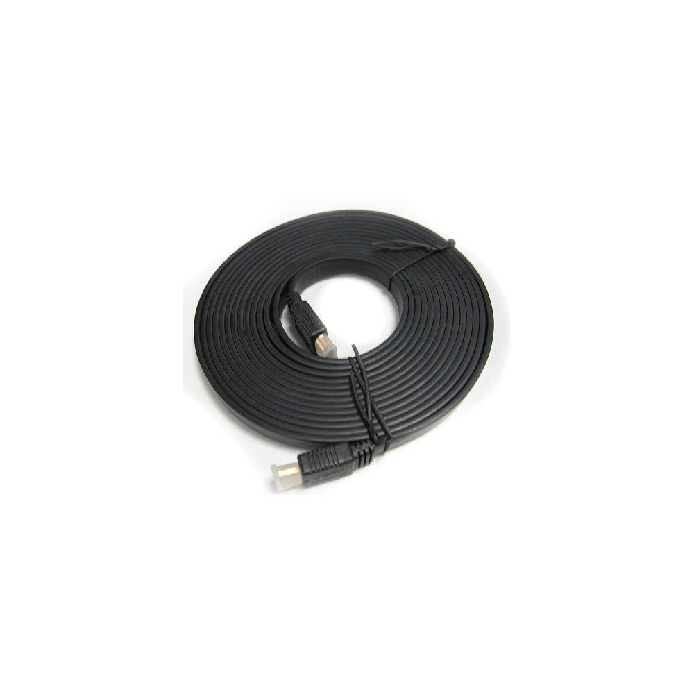 8ware RC-HDMIF-2 Flat HDMI Cable 2m - V1.4 19pin M-M Male to Male Gold Plated 3D 1080p Full HD High Speed with Ethernet - Image 1