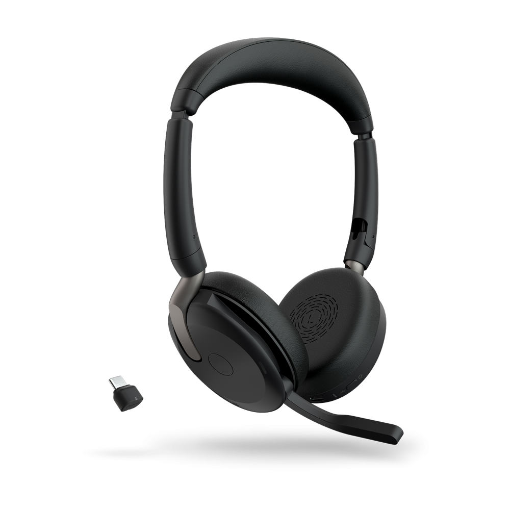 Jabra 26699-989-899 WIRELESS EVOLVE2 65 FLEX UC STEREO BLUETOOTH HEADSET + LINK390C BT, USB-C - Image 1