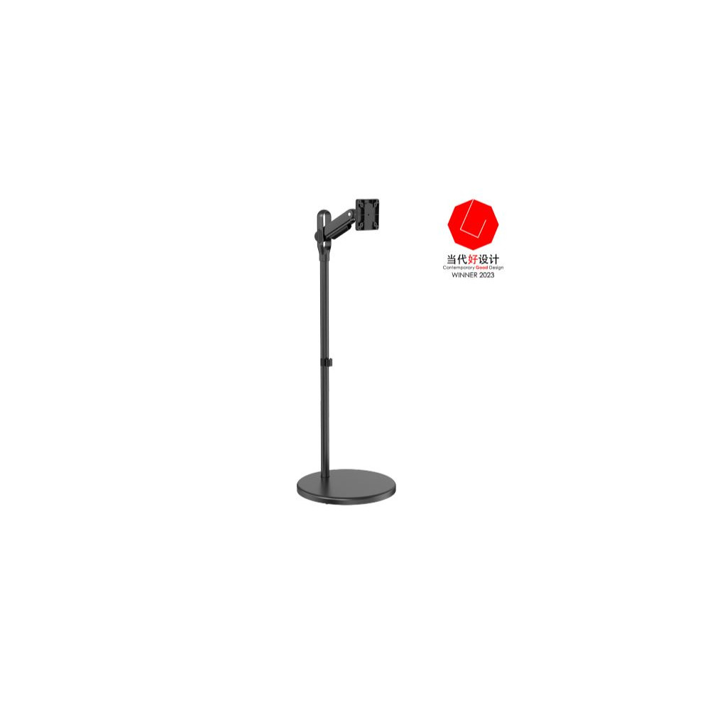 Brateck FS38-11T Mobile Spring assisted Display Floor Stand Fit Most 17'-35' Monitor Up to 10kg per screen VESA 75x75/100x100 Black colour - Image 1
