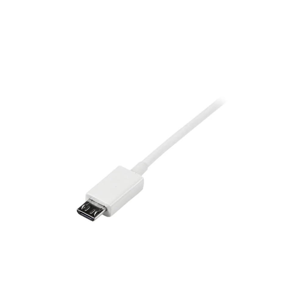 StarTech USBPAUB50CMW 0.5m White Micro USB Cable - A to Micro B - Cable for Cellular Phone, Camera, Hard Drive, Tablet PC - First End: 1 x 4-pin USB 2.0 Type A - Male - Second End: 1 x 5-pin Micro USB 2.0 Type B - Male - 480 Mbit/s - Shielding - - Image 3
