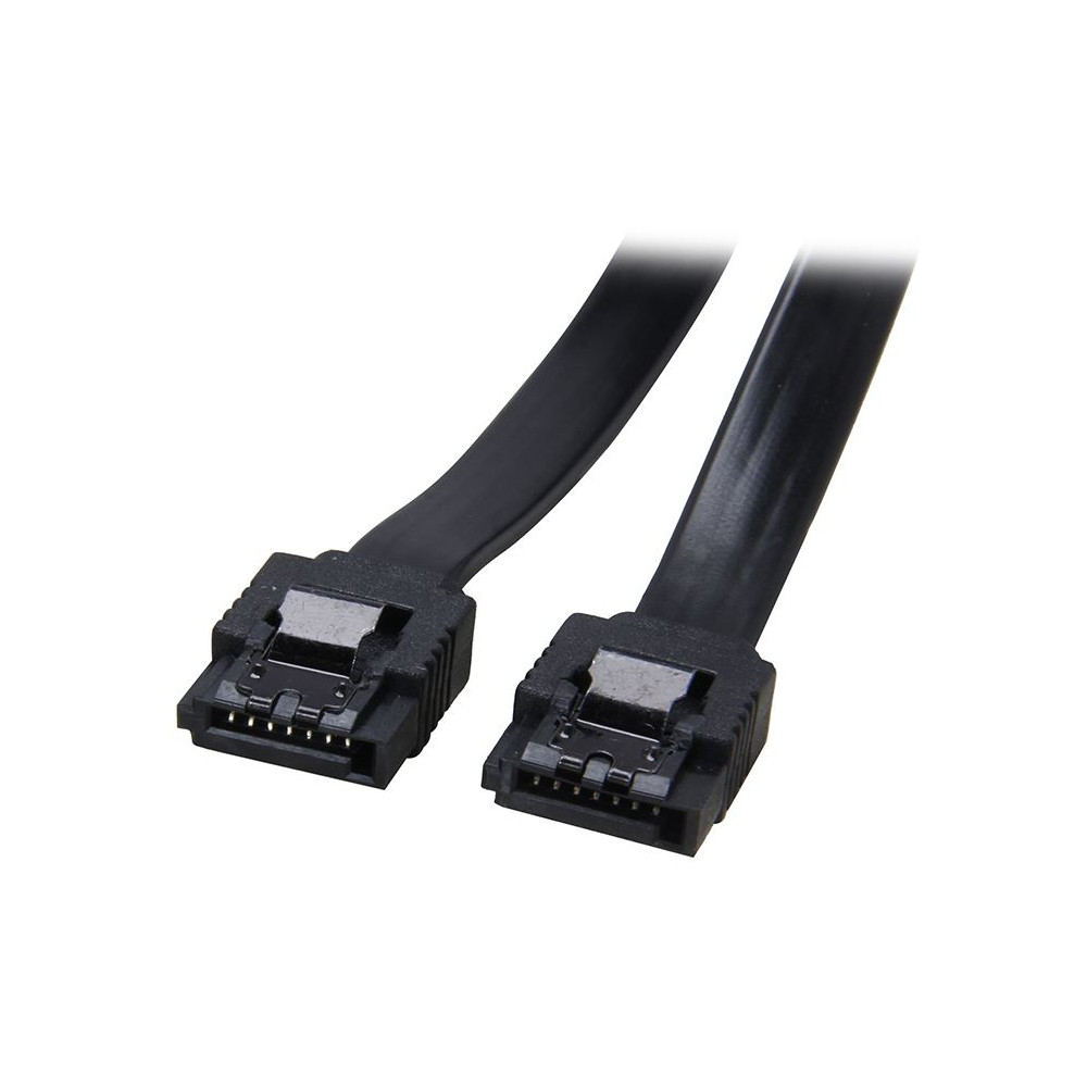 Astrotek AT-SATA3NB-180D SATA 3.0 Data Cable 30cm 7 pins Straight to 7 pins Straight with Latch Black Nylon Jacket 26AWG - Image 1