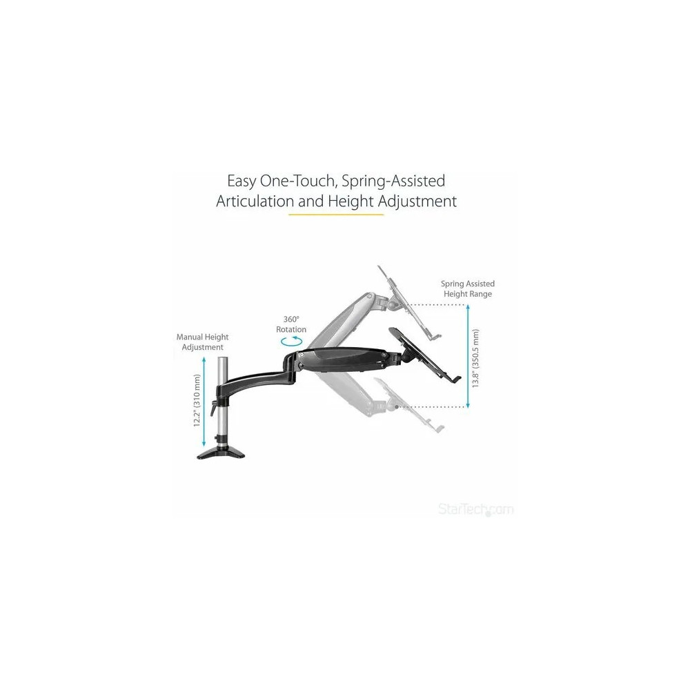 StarTech ARMUNONB1 LAPTOP ARM DESK MOUNT, ARTICULATING, H/ADJ, 5 YR - Image 6