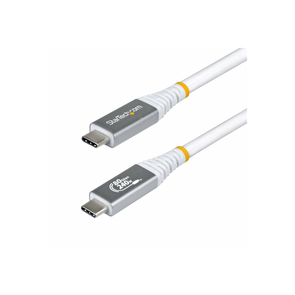 StarTech CC1M80GUSB4CABLEW 1M (3.3FT) USB4 CABLE, USB-IF CERTIFIED, 80GBPS, WHITE, LTW - Image 3