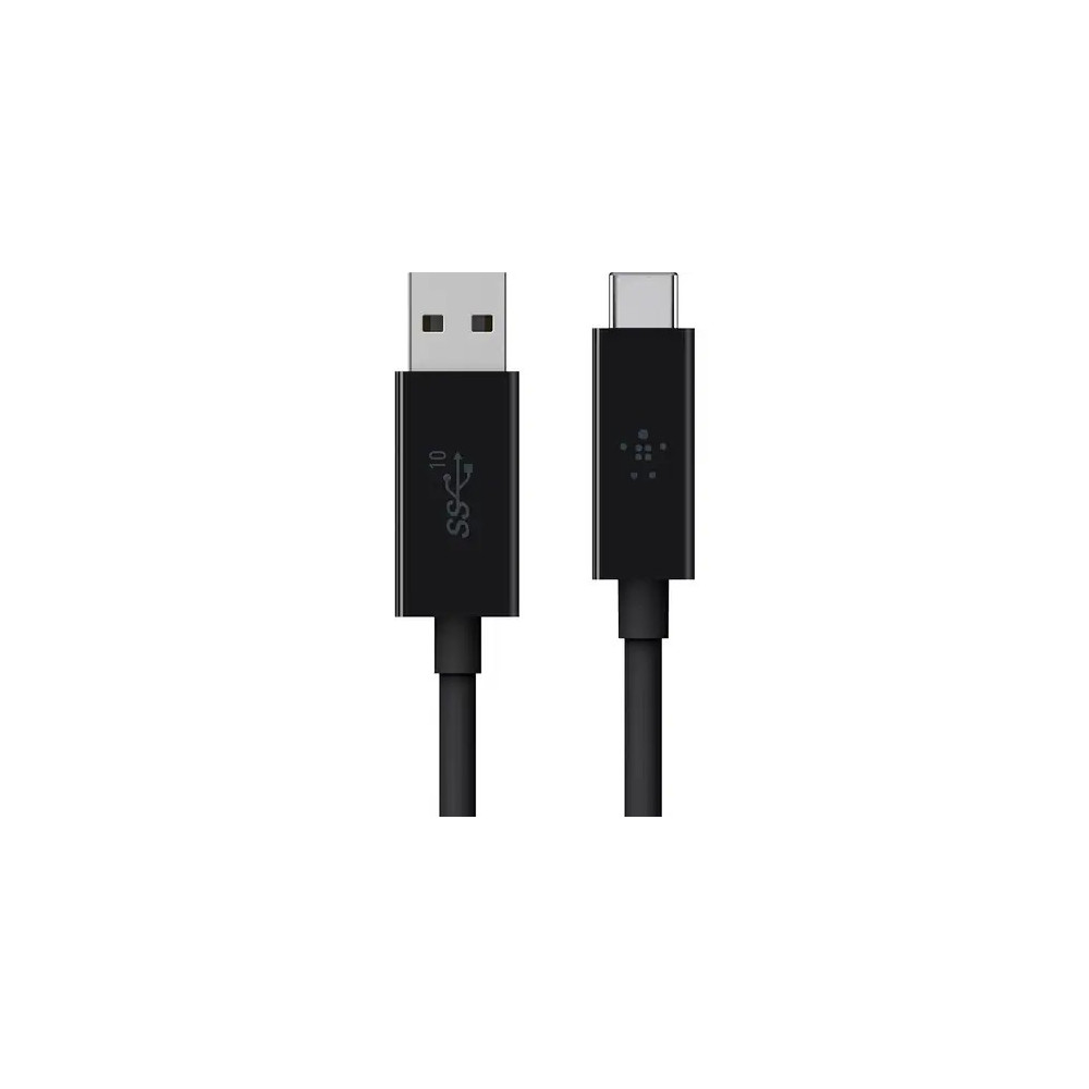 Belkin F2CU029BT1M-BLK 91.44 cm USB-C/USB-A Data Transfer Cable - Cable for MacBook, MacBook Pro - First End: 1 x USB 3.1 Type C - Male - Second End: 1 x USB 3.1 Type A - Male - 10 Gbit/s - Black