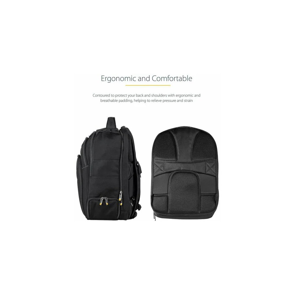 StarTech NTBKBAG173 17.3" LAPTOP BACKPACK, REMOVABLE ACCESSORY CASE, BLACK, LTW - Image 6