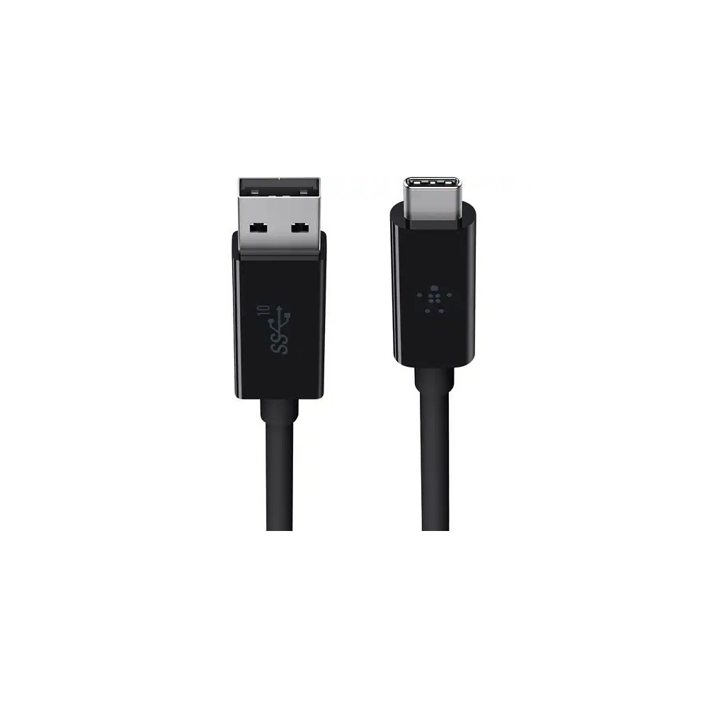Belkin F2CU029BT1M-BLK 91.44 cm USB-C/USB-A Data Transfer Cable - Cable for MacBook, MacBook Pro - First End: 1 x USB 3.1 Type C - Male - Second End: 1 x USB 3.1 Type A - Male - 10 Gbit/s - Black