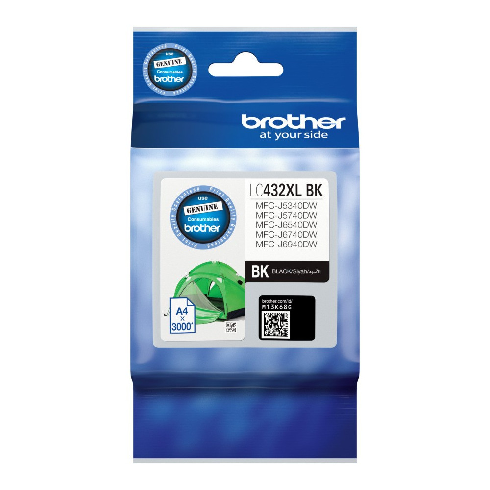 Brother LC-432XLBK Black Ink Cartridge to Suit Mfc-j5340dw/mfc-j5740dw/mfc-j6540dw/mfc-j6740dw/mfc-j6940dw -up to 3000 Pages - Image 1