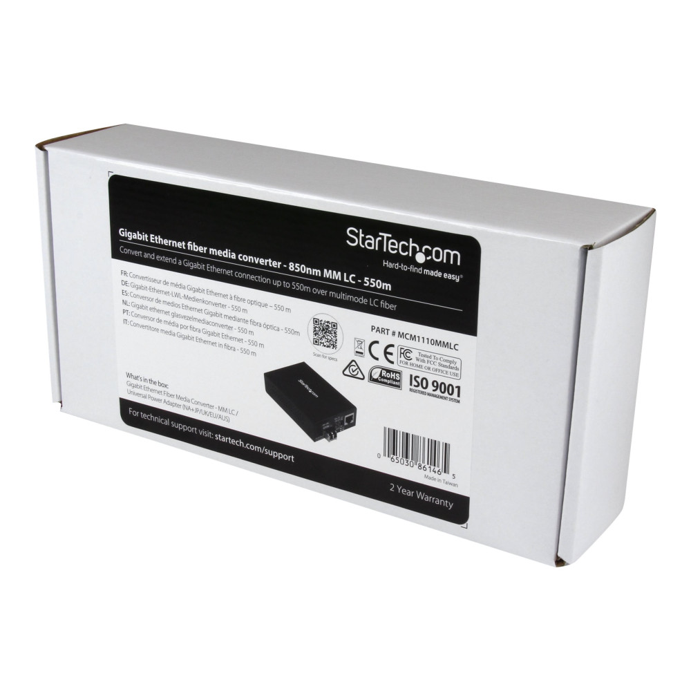 StarTech MCM1110MMLC GbE FIBER MEDIA CONVERTER - 850NM MM LC - 550M 2YR - Image 5