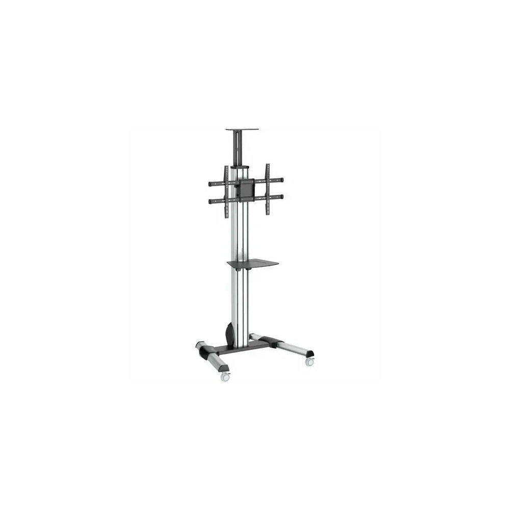 StarTech STNDMTV70 TV Cart - For 32" to 75" Displays - AV Cart - Height Adjustable - Lockable Wheels - Flat Screen TV Cart - Media Cart on Wheels - 1 Shelf - 40.10 kg Load Capacity - 4 Casters - Steel, Aluminium - 701 mm Length x 828 mm Width x  - Image 1