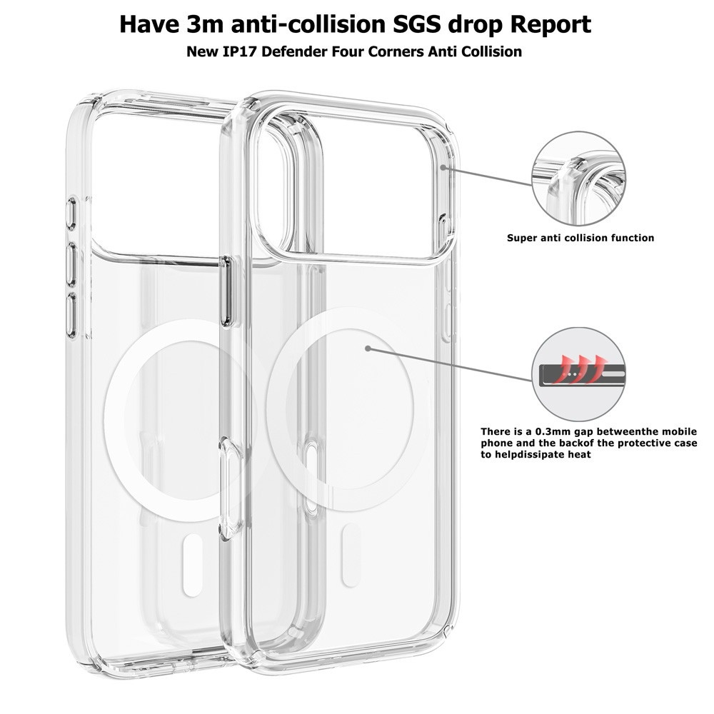 Ultimake MOBZJZMGS17PM UTIA Shockproof Transparent Case Cover With Magnetic Ring for iPhone 17 Pro Max - Image 6