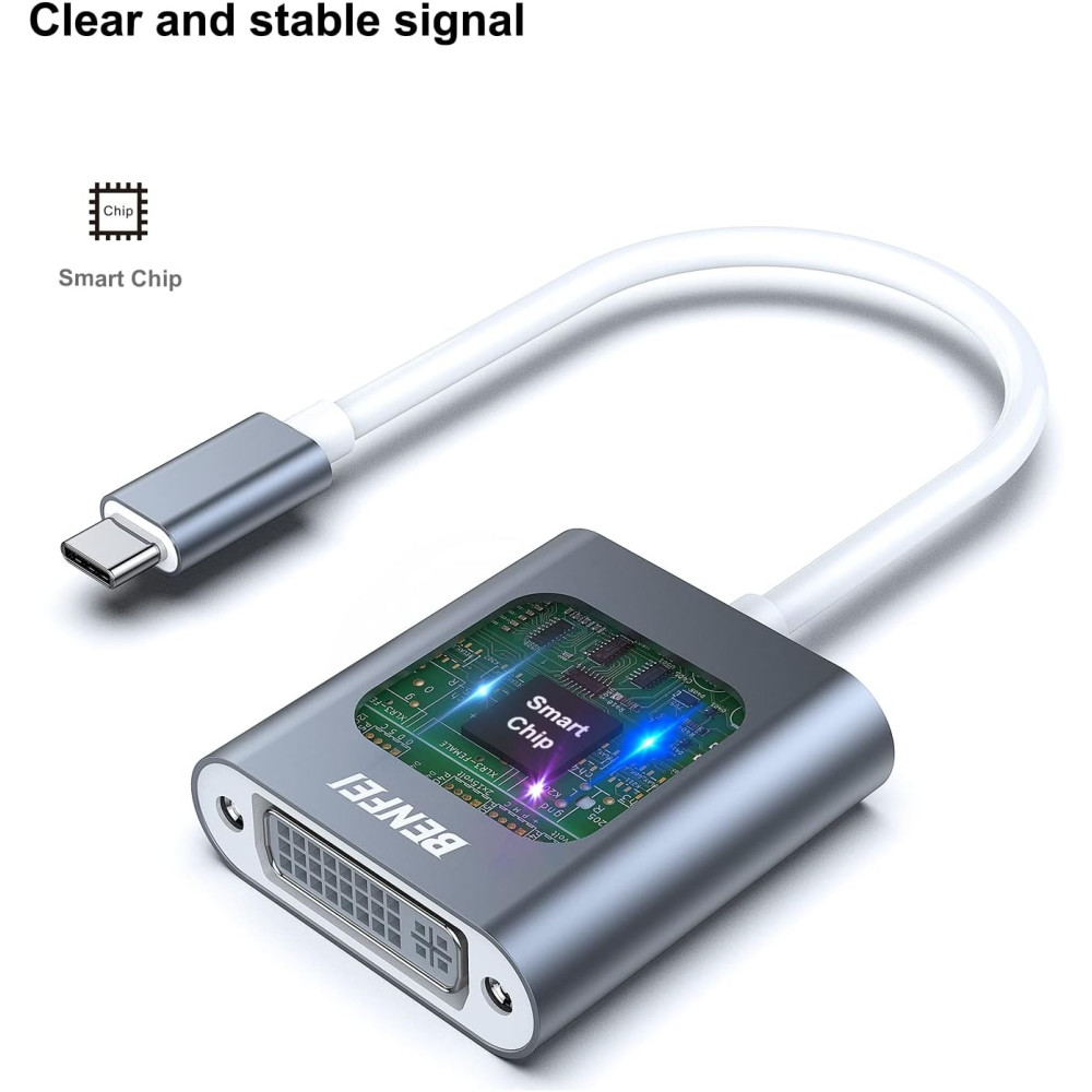 BENFEI 606682478764 000164GY USB-C to DVI Adapter (Thunderbolt 3/4 Compatible) - Image 3