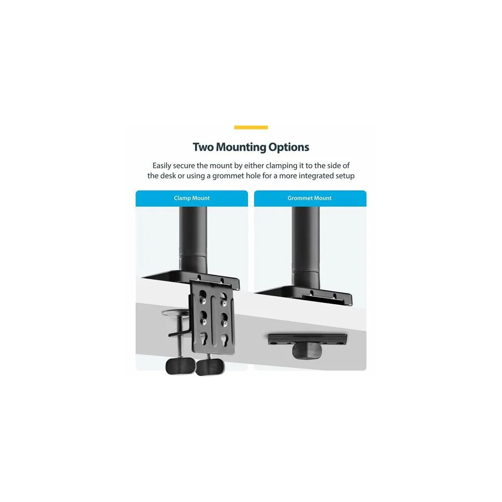 StarTech H1M1AG1-MONITOR-ARM Monitor Desk Mount for up to 49in 32:9 Ultrawide Curved Screen, Mechanical Spring Arm, C-Clamp/Grommet, Max Weight 44lb/20kg - Monitor Desk Mount for up to 49in 32:9 ultrawide curved screens - VESA 75x75/100x100 - Me - Image 5