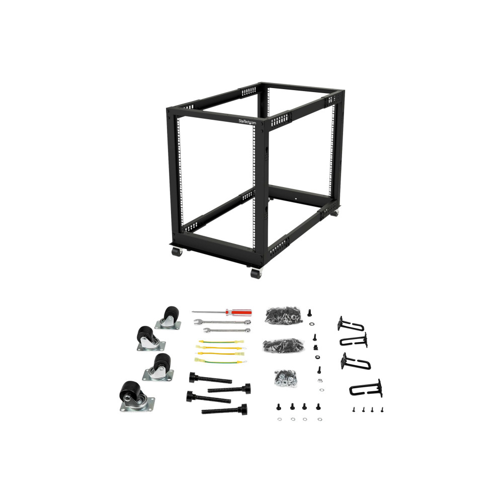 StarTech 4POSTRACK15U 19" 15U OPEN FRAME SERVER RACK, ADJUSTABLE DEPTH, ROLLING, 2YR - Image 1